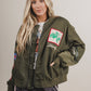 GREEN WESTERN BOMBER JACKET