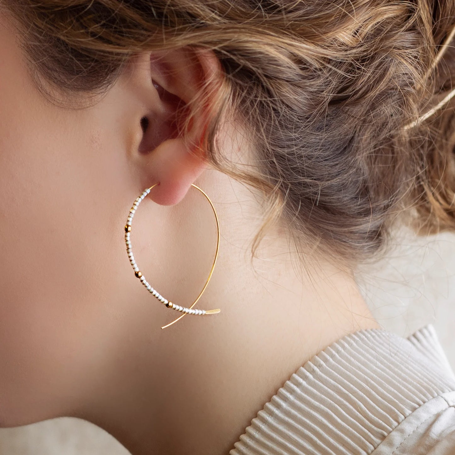 CONFETTI EARRING SMOKY QUARTZ