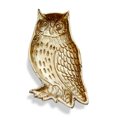 OWL CAST ALUMINUM TRINKET DISH