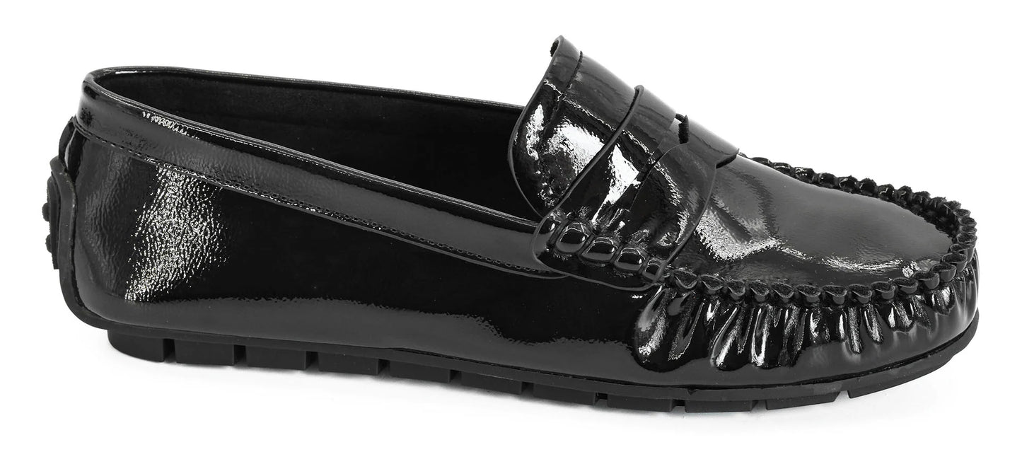 PENNY FOR YOUR THOUGHTS BLACK CRINKLE PATENT