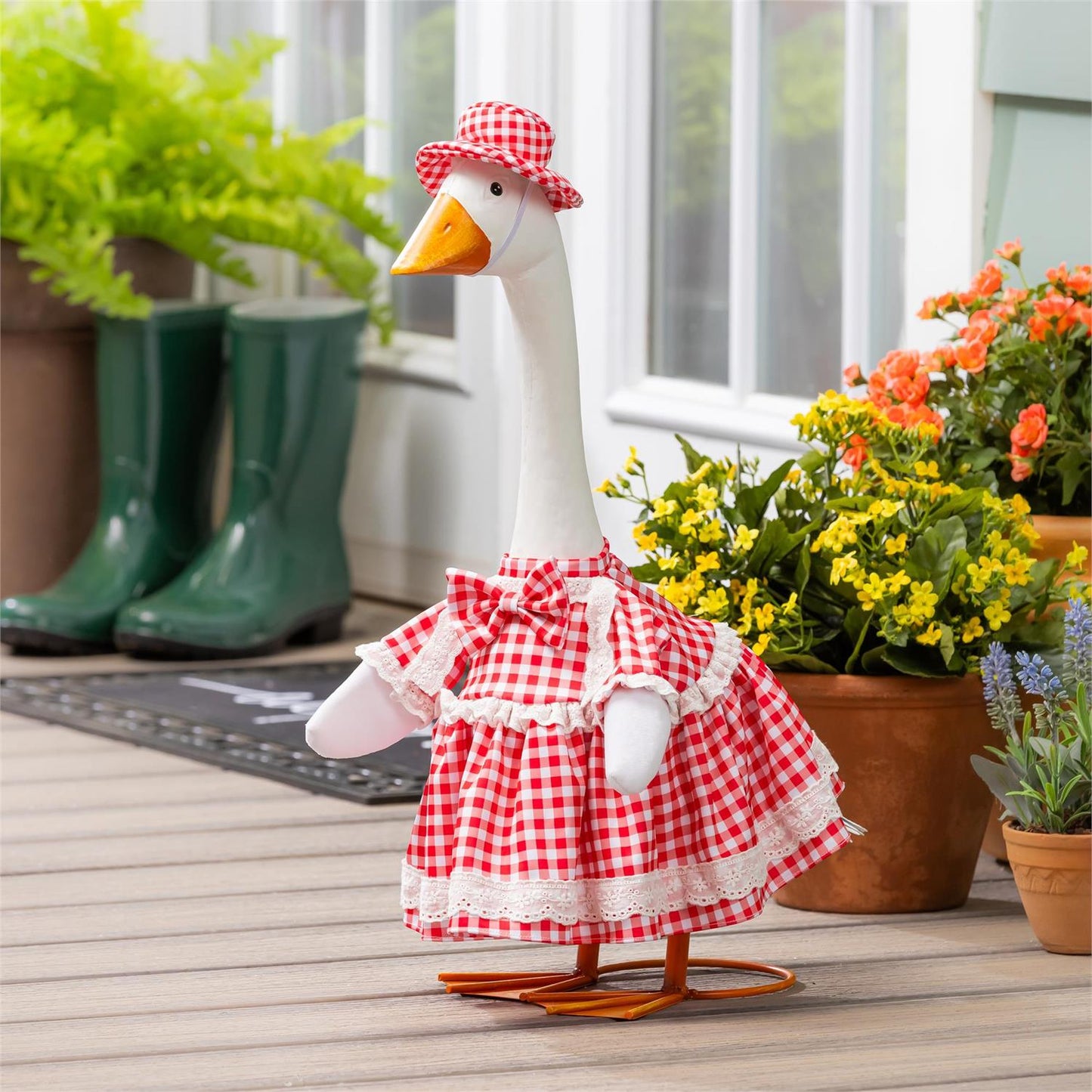 GOOSE OUTFIT PLAID DRESS