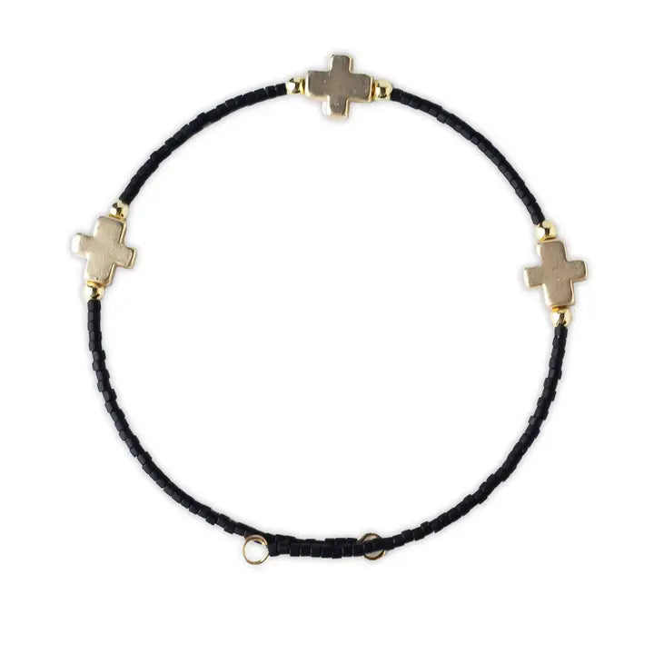 FAITHFUL CROSS BANGLE BLACK