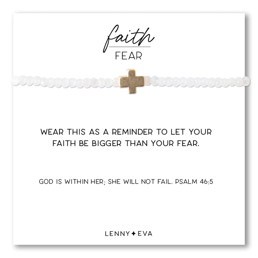 FAITH OVER FEAR MOONSOTNE GEMS BRACELET