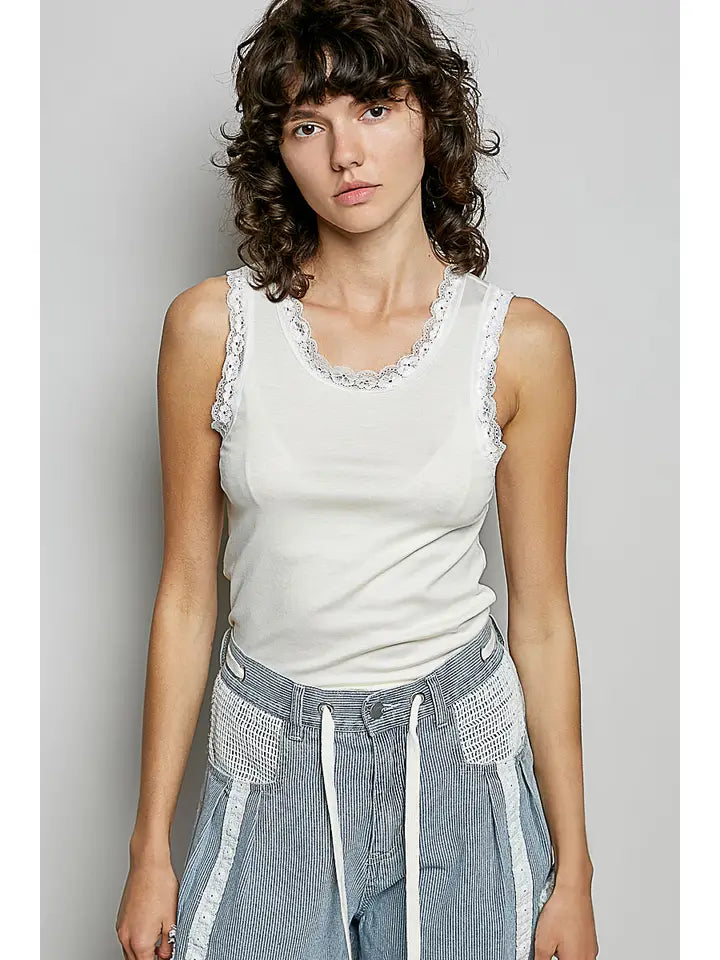 LACE TRIM TANK TOP
