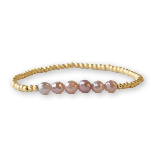 GILDED GOLD ROW BRACELET SUNSTONE