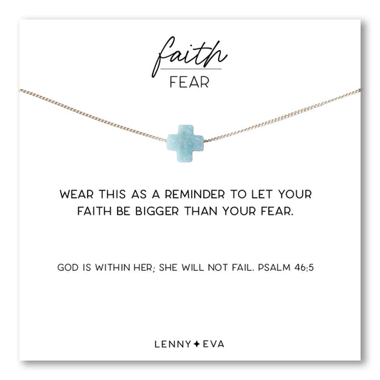 FAITH OVER FEAR AMAZONITE NECKLACE