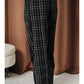 PLEATED PLAID WIDE LEG