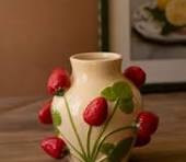 STRAWBERRIES ON WHITE VASE