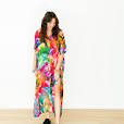 WATERCOLOR FLORAL BUTTON DOWN DRESS