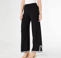 KNIT BORDER TRIM PANTS