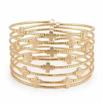 FAITHFUL CROSS BANGLE GOLD