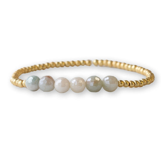 GILDED GOLD ROW BRACELET AMAZONITE