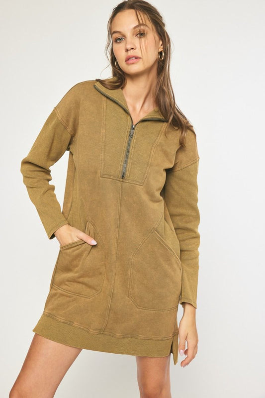 Sweatshirt Dress/Tunic Olive