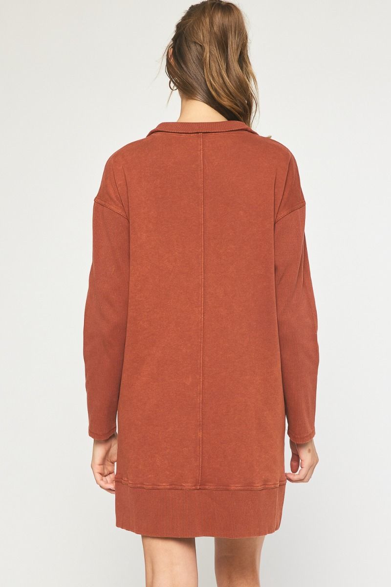 Sweatshirt Dress/Tunic Brick