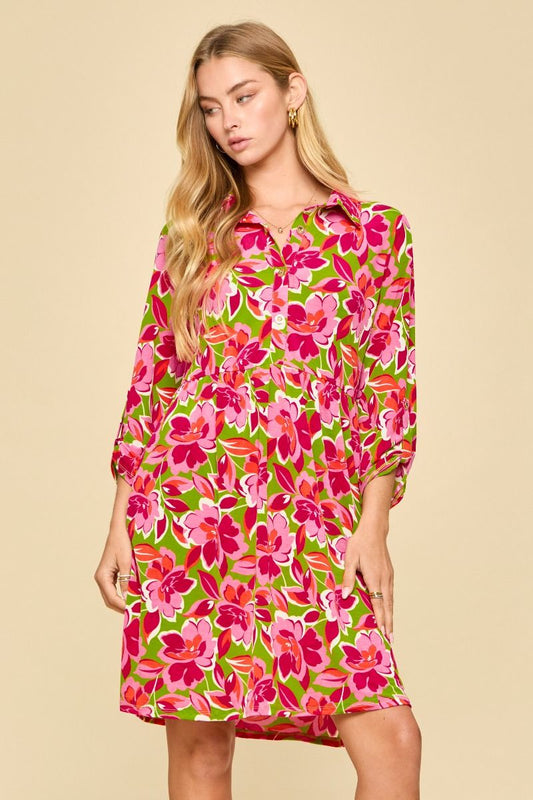 INSPIRE DRESS- LIME PINK