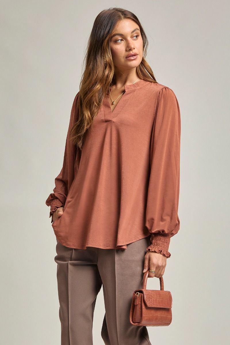 SMOCKED LIZZY CARAMEL