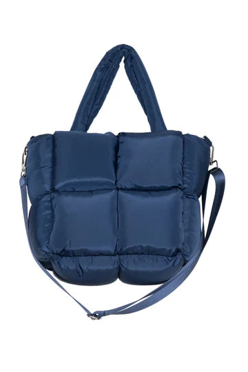 NAVY MINI PUFFER TOTE BAG