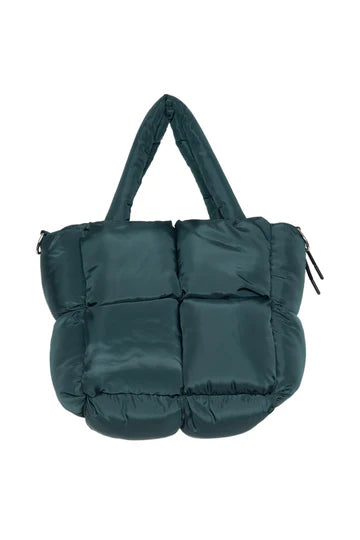 FOREST GREEN MINI PUFFER TOTE BAG