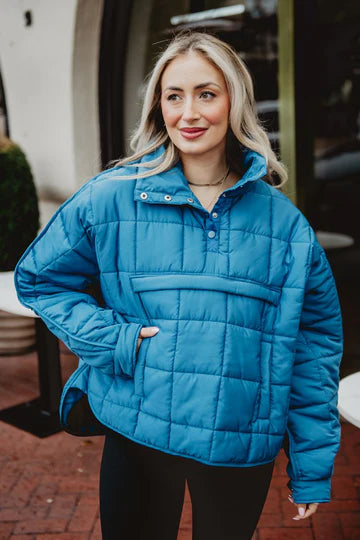 BLUE PUFFER PULLOVER
