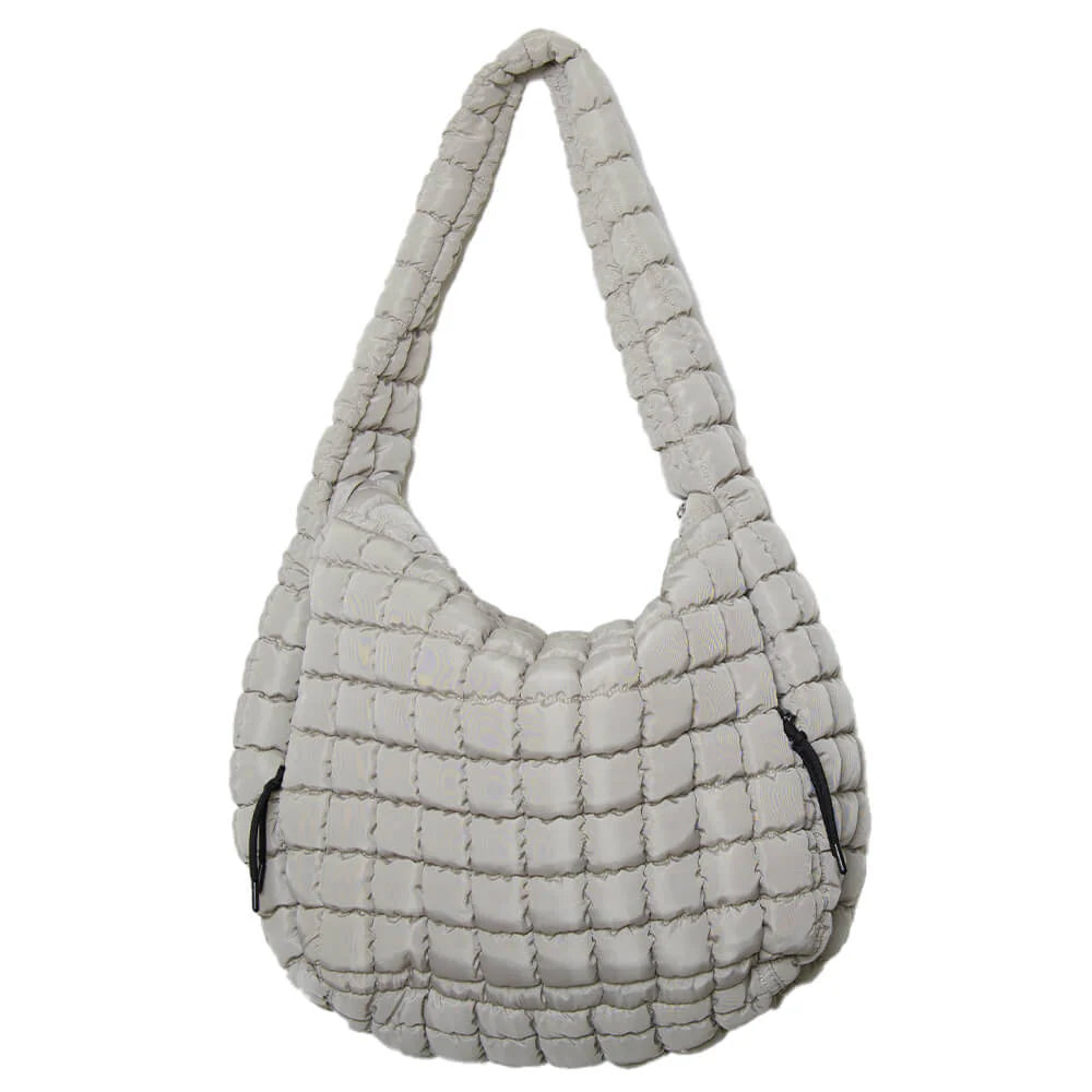 SAND OVERSIZED QUILTED TOTE BAG