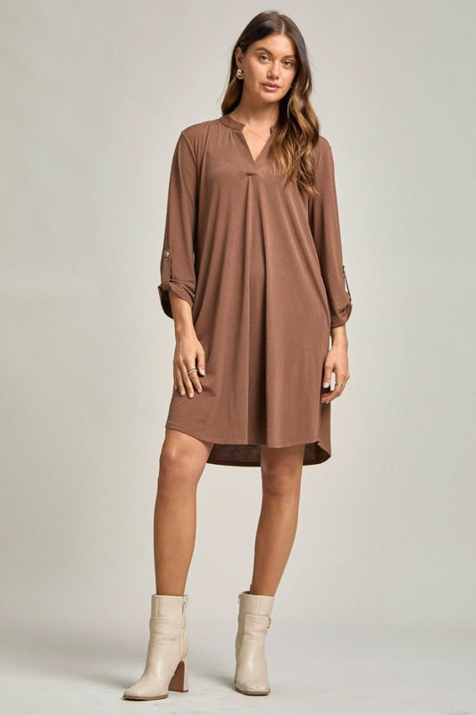 SCARLETT DRESS DARK MOCHA