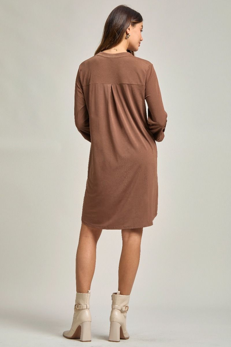SCARLETT DRESS DARK MOCHA