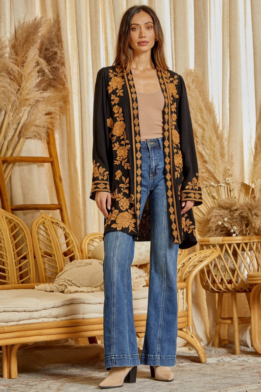 Embroidered Cardigan Plus