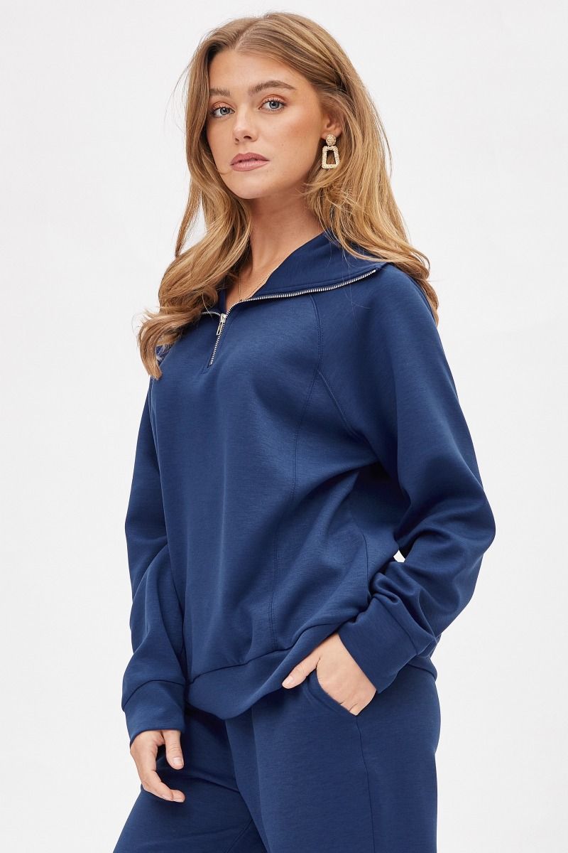 HAMPTONS TRAVEL ZIP SWEATSHIRT NAVY