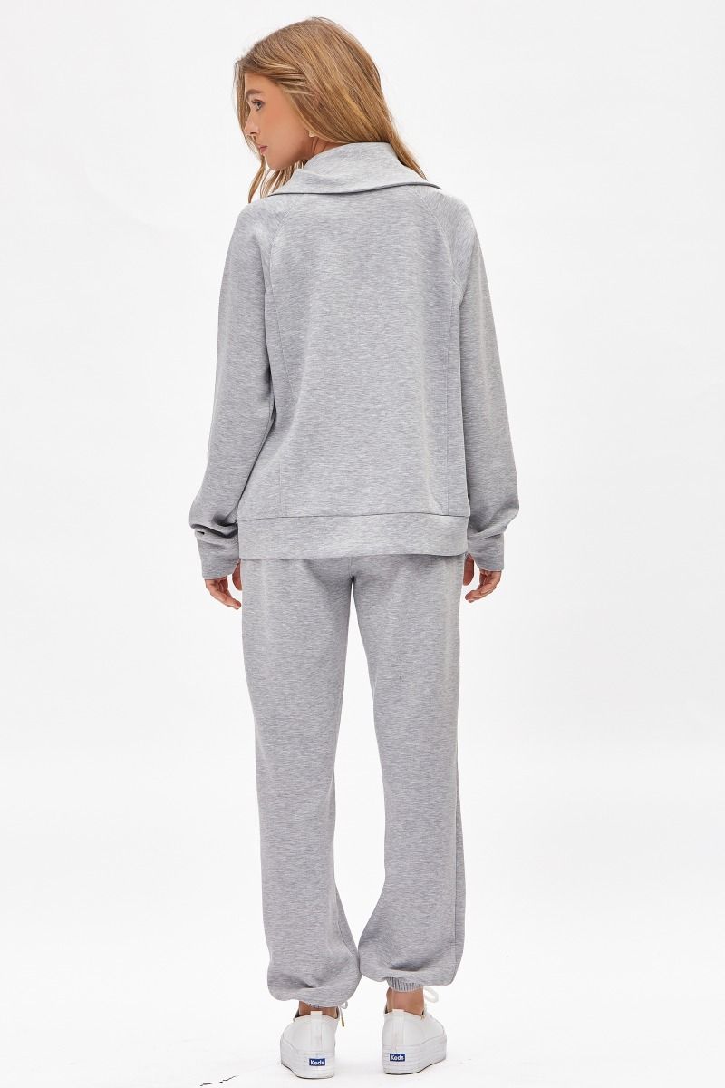 HAMPTONS TRAVEL ZIP UP SWEATSHIRT GREY