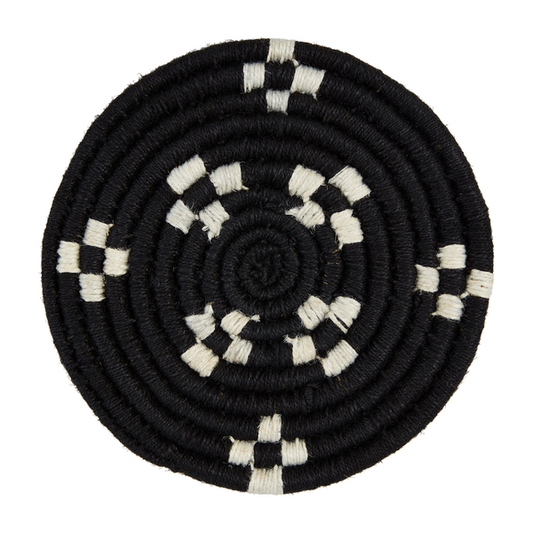 BLACK WOVEN TRIVET SET