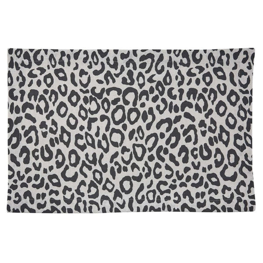Safari Leopard Printed Placemat- Black