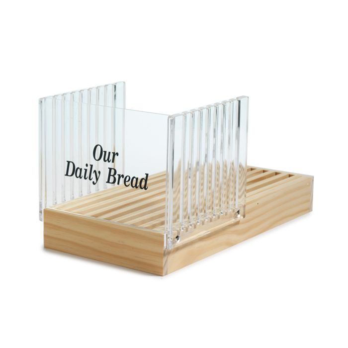 ACRYLIC BREAD SLICER WITH CRUMB CATCHER