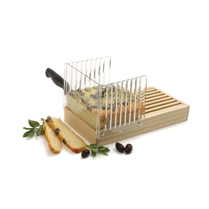 ACRYLIC BREAD SLICER WITH CRUMB CATCHER