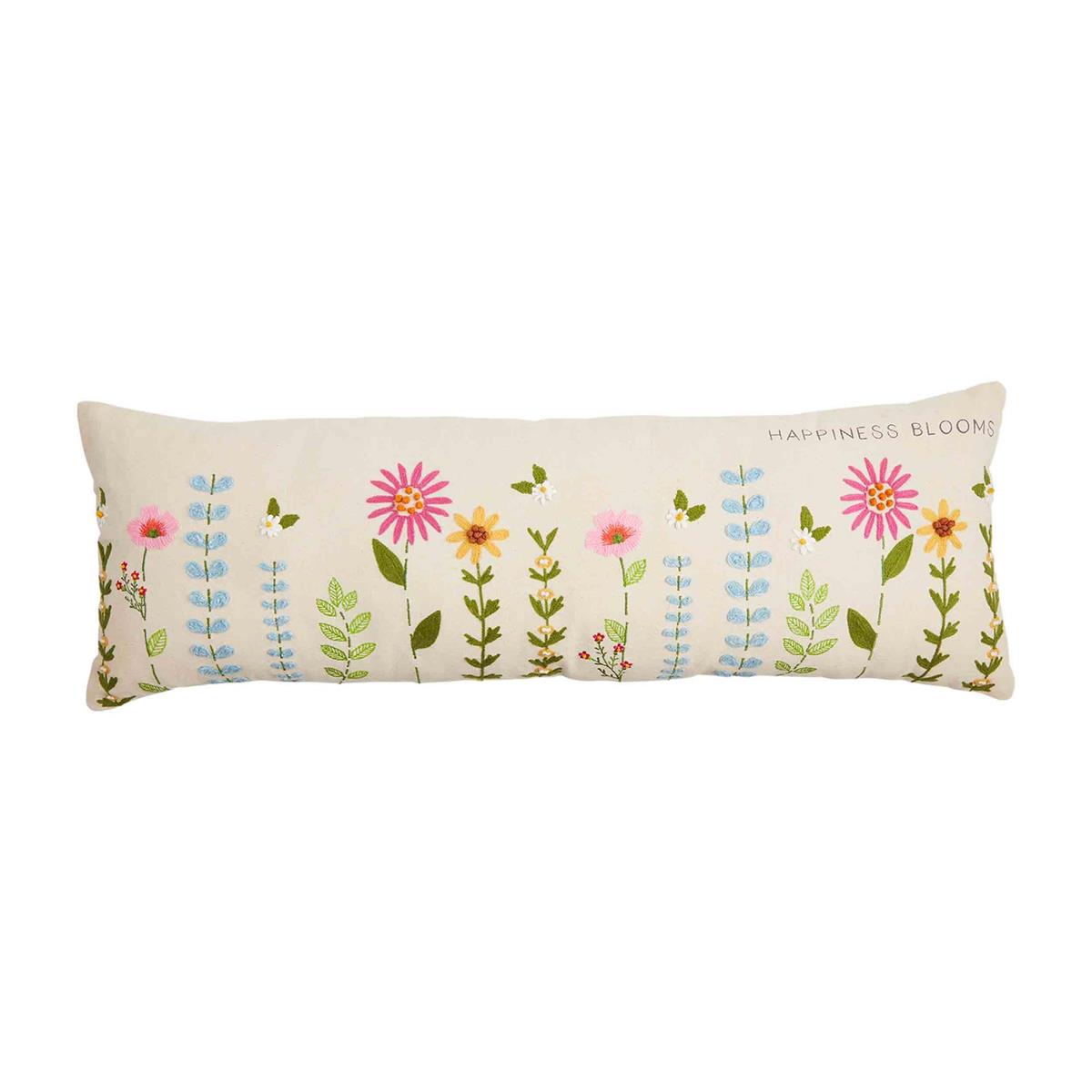 Happiness Floral Canvas Pillow