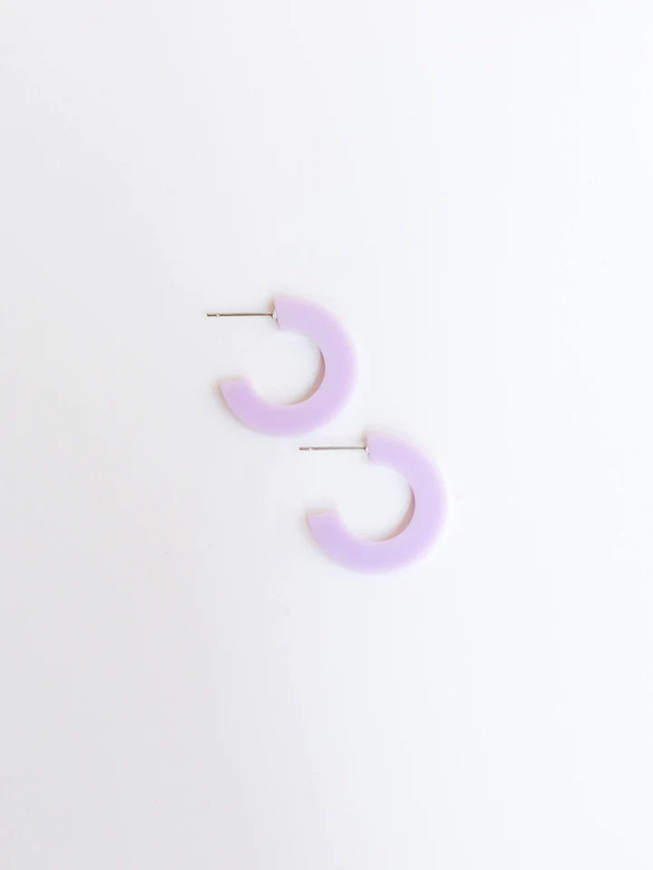 Small Classic Acrylic Hoops Lilac