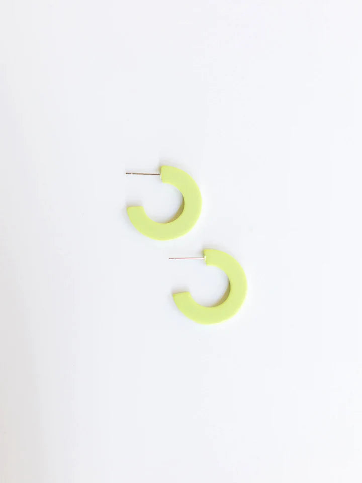 Small Classic acrylic Hoops Lime