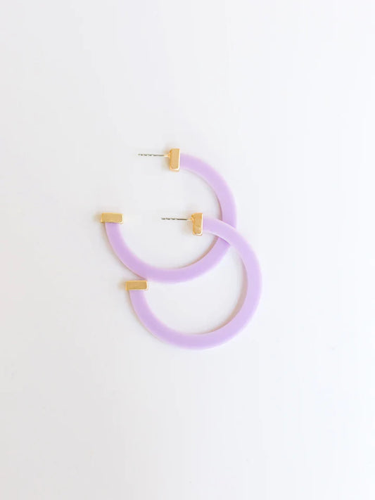 Large Classic Acrylic Hoops Lilac