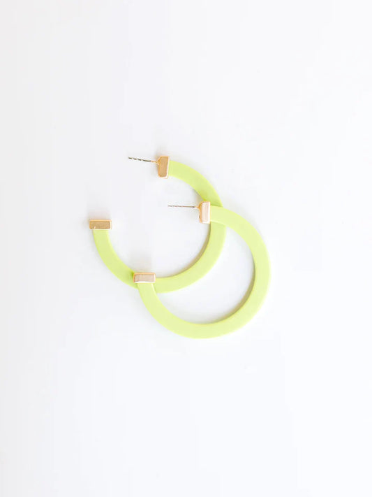 Large Classic Acrylic Hoops Lime