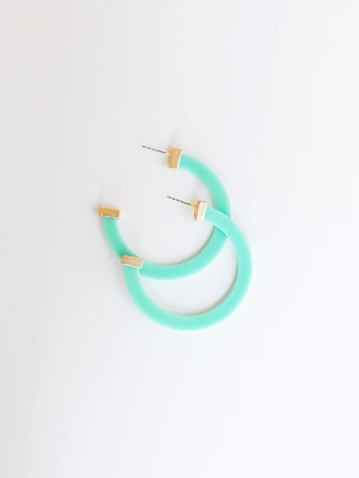 Large Classic Acrylic Hoops Teal