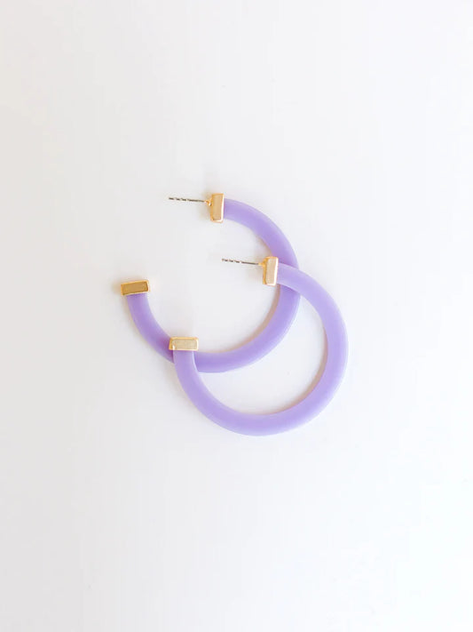 Large Classic Acrylic Hoops Violet