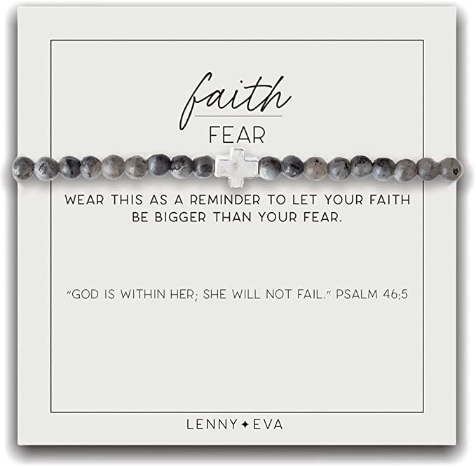 Faith over Fear Bracelet- Labradorite