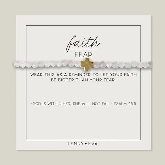 Faith over Fear Bracelet- Rose Quartz
