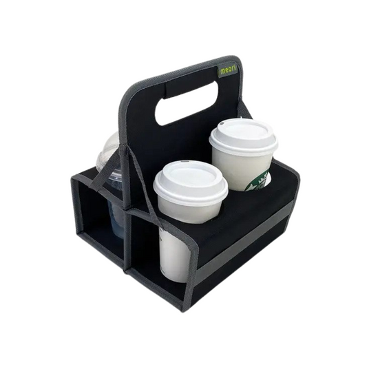 Reusable 4-Cup Drink Carrier- Black