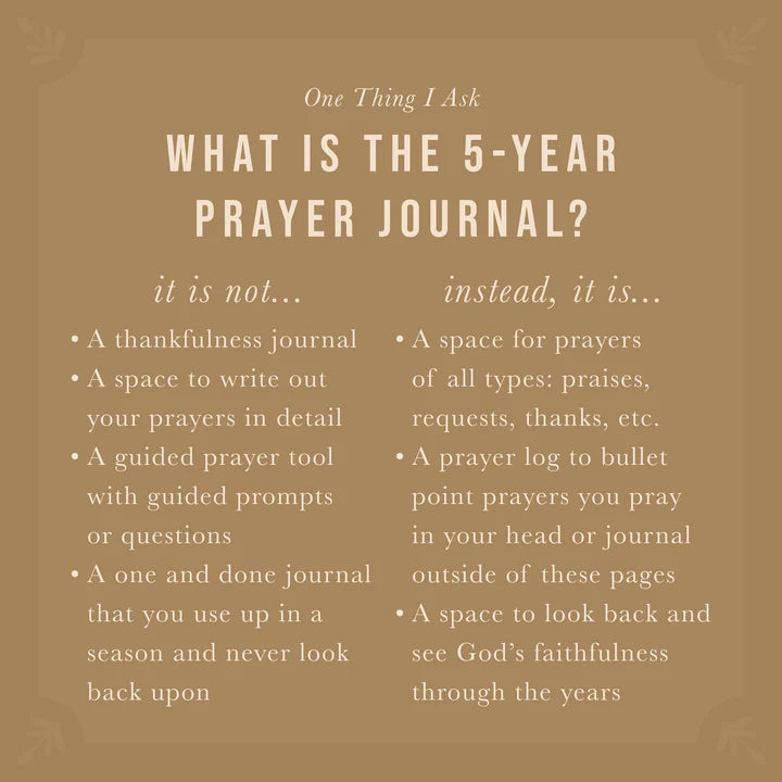 One Thing I Ask Leona 5-Year Prayer Journal